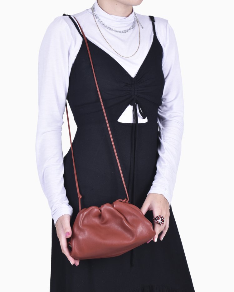 Bolsa Bottega Veneta Original Mini Pouch Marrom Feminina